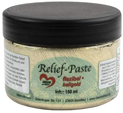 Ideen mit Herz Relief-Paste | flexibel | 150ml (hellgold)