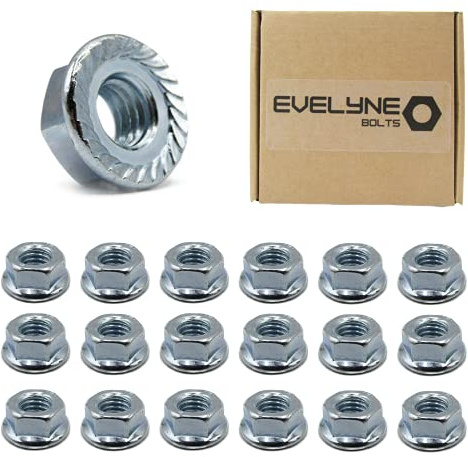 M6 Serrated Flange Hex Nuts - 6mm Steel (Pack of 20) Evelyne