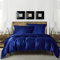 Copripiumino 240 x 260 raso per adulti 2 persone blu tinta unita set di biancheria da letto in microfibra set copripiumino moderno con cerniera e 2 x 65 x 65 cm federe