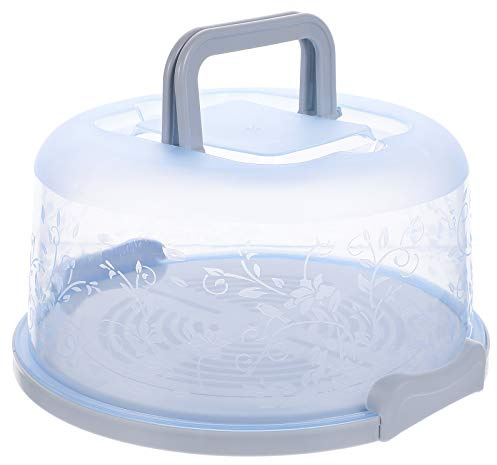 Angoily Portable Cake Box Container with Handle 9.8 Inch Square Lightweight Cupcake Carrier with Sealing Buckle for Secure Dessert and Baking Transport