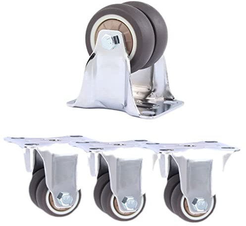 Palettenmöbel Fahrrollen TPR Doppe Möbelrollen Schrankrollen Transportrollen No Noise werkbank rollen Doppellager grau Doppelrollen Packung mit 8,rasengeeignete Wohnzimmer (50mm,Bockrollen x4)