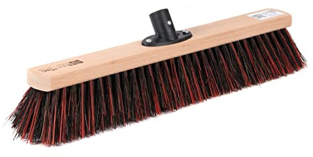 BawiTec Profi Straßenbesen Arenga-Mix-Borsten Kunststoffhalter verschraubt 40cm Breite Lang für Standardstiele 24mm Kehrbesen Besen ohne Stiel Kunststoff-Naturfasermix für draussen Garten