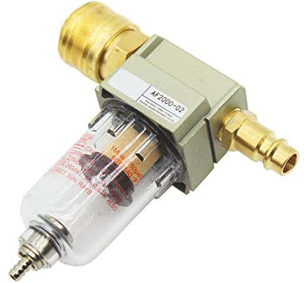 1/4 Zoll Druckminderer Druckluft Wasserabscheider Druckluft für Kompressor Druckluftfilter Kompressor Filter, Druckluft Regler mit Manometer Ölabscheider deutsche Schnellkupplungen