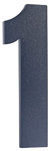 super-diy Hausnummer aus massivem Stahl 6mm in Anthrazit | RAL 7016 Anthrazitgrau Feinstruktur Pulverbeschichtett | Höhe 20 cm | Ziffer 1