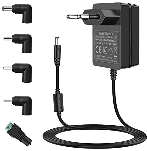 18V 1A Netzteil EU Stecker AC 100V–240V auf DC 18Volt 18W Netzadapter geeignet für Eingangsgeräte DC 18 V 100 mA–1000 mA 0,5 A 0,75 A 1 A (kein 18V Batterieladegerät).
