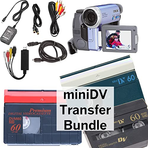 Tech Collector miniDV Player Transfer Bundle for Digitizing miniDV Tapes, Includes mini DV Camcorder and USB Adapter