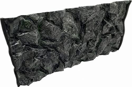 PLASTIKO - Aquarium Hintergrund 3D I Rückwänd 40x25 cm I Leicht zu Montieren und Reinigen I Keine Verklebung Erforderlich I Sicher für Tiere I Grau mit einem Muster aus Hohen Steinen