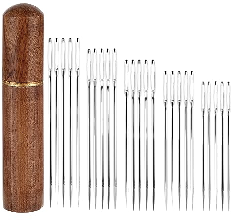 TIESOME 25Pcs großäugige Nadeln Set, Gobelin-Spitznadel Stopfnadel Garnstricknadeln Nähnadeln Handstricknadeln zum Stricken Häkeln Makramee-Nadeln Handstich DIY-Handwerk