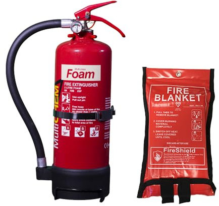Kitchen Fire Safety Bundle (2ltr Multi-Chem Fire Extinguisher & Fire Blanket) - FireShield