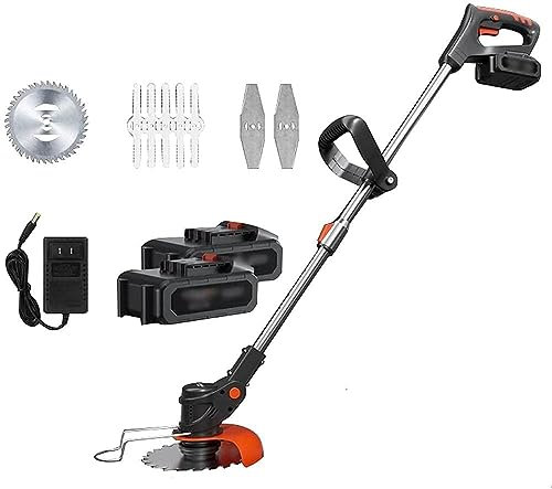 BebeXi push along lawn mower manual mower Electric Lawn Mower Agricultural Cordless Weeder 21V Lithium Battery Trimmer Portable Garden Trimming Tool