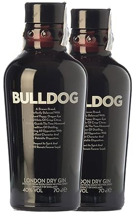 Ginebra Bulldog Gin Botella Misil 1 L (Caja de 2 Botella Misil de 1 L)