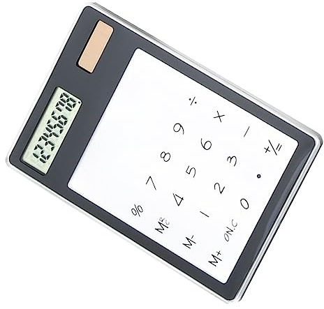 Calculatrice à énergie Solaire, Calculatrice Fine Transparente à écran Tactile 8 Chiffres pour la Maison (Noir)