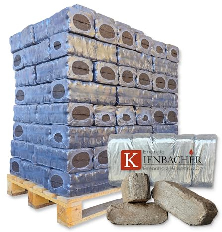 1000kg Palette Torfbriketts Torfkohle Naturkohle Braunkohle Gluthalter Dauerbrenner Kamin Ofen Brenn Holz Heiz Kohle Brikett | Energie Kienbacher (1000)