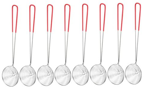 Cabilock 8St Perlen Sieb Löffel aus Metall Diffusor-Schlüsselanhänger Spinnenabschäumer kitchen tools küchenwerkzeug Filter Sieb Sieb Heimsieb Haushalt Edelstahlgewebe Rostfreier Stahl rot