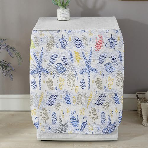 Highdi Housse de Protection pour Machine à Laver, Chargement Frontal Housse La Poussière avec Ouverture Frontale pour Linge Domestique (Capacité S 6~7.5KG,Crabe)