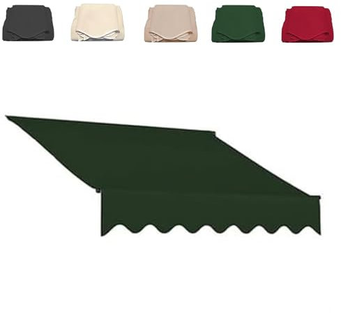 REDEXI Tela di Ricambio per Tenda da Sole, Tessuto di Ricambio Tende da Sole Patio, Poliestere Sole Telo Tenda Parasole per Balcone, Porta, Cortili, Giardino(Green,9.8x6.6ft/300x200cm)