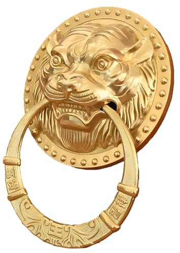 Antiker Türklopfer Mit Löwenkopf, Türring-Zuggriff Im Chinesischen Stil, Zerbricht Nicht So Leicht, Für Türen, Schränke Und Möbel(Gold)