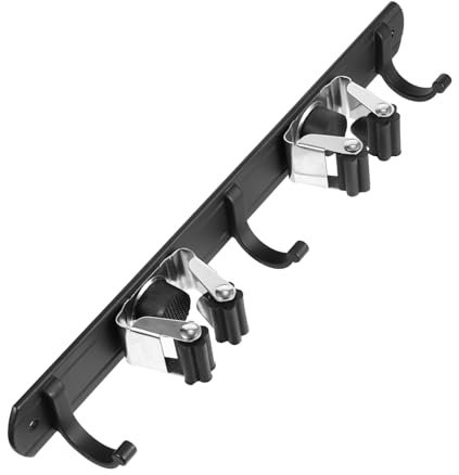 Angoily Estante De Pared De Aluminio Soporte Para Trapeador y Escoba Organizador De Herramientas Resistente y Duradero