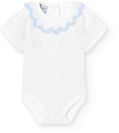 BABIDU Body Bebé Manga Corta Algodón 100%, Body Bebé Recien Nacido Con Cuello Volante Bolillo, Tejido Transpirable Suave y Hipoalergénico Piel Sensible, Ropa Bebé Niño y Niña Unisex, Basicos Verano