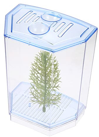 Sosoport Betta-Box Zubehörteiler runder Goldener Griff automatisch Tragbares Mikro hochzeitsdeko hochzeitsdeco kleines Plastikfischbecken Desktop-Aquarium Leichter Kunststoff Blue