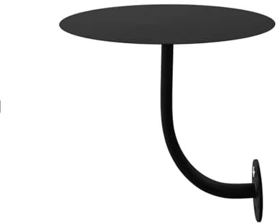 GPWDIEJB Runder Stehtisch, Metallplatte mit schwarzer Metallstangenhalterung und -Basis, Bistro-Kneipentisch, Küchenbar-Thekentisch, schwarzer Sofa-Beistelltisch, Kaffee-Beistelltisch (Größe: 40 x 40