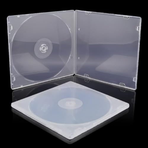 Nenluny 10 Pack 5.2mm CD Case Slim Single Super Clear PP Poly Plastic CD DVD Case Disc Storage Wallets