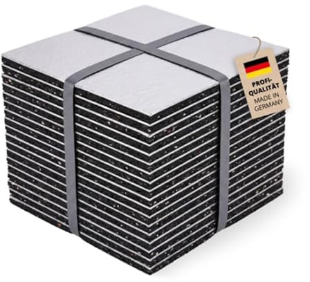 25x Alfa Terrassen-Pads ALU 200 x 200 x 6 mm – alukaschierte Auflagepads | Profi-Qualität - Patentierte Alu-Folienkaschierung - Elastische Schutzlage - Diffusionsoffen - Rutschfest und unverrottbar