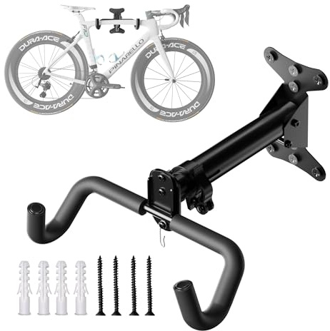 CycForge Fahrrad-Wandhalterung mit Einstellbarem Winkel & Wandabstand, Klappbar, für Straßen-/Mountain-/Hybridräder, bis 23 kg