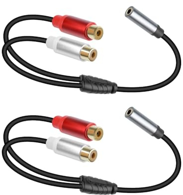 YANBORONSN Câble audio stéréo 3,5 mm vers 2 RCA femelles, câble séparateur stéréo Y Aux 3,5mm femelle vers 2 RCA femelles adaptateur audio prise jack pour téléphone, tablette(30 cm / 2 câbles)