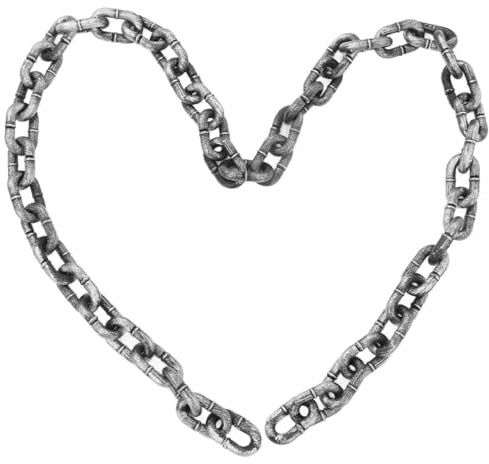DOITOOL Plastic Chain Halloween ： 2M Halloween Decorative Simulated Grey Barrier Chain Props for Party Layout, Spooky Costume Accessory, Stage Decor 200 * 4 * 1.2cm
