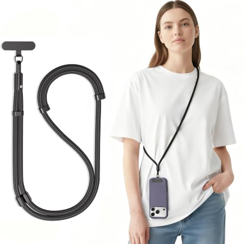 SURDOCA 3 in 1 Handykette Universal mit Tether Tab & Schlaufe, Verstellbares Anti-Diebstahl Handyband zum Umhängen, Hals & Handgelenk – geeignet für Handy, Kamera, Kopfhörer, USB-Sticks & Ausweise