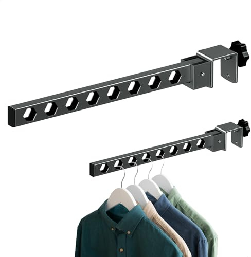 duozoanz Etendoir Linge Interieur Mural Pliable, Sechoir Mural Gain de Place avec Crochets, Etandage à Linge Intérieur pour Dressing, Chambre ou Buanderie – Rangement Compact et Pratique