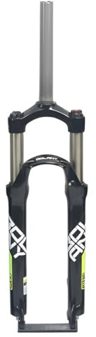 KANGXYSQ 24 Zoll Mountainbike-Federgabel 1-1/8 Gerader 100 Mm Federweg Fahrrad-Vorderradgabel Scheibenbremse QR 9 Mm Mechanischer Stoßdämpfer Gabel Manuell Lockout(Black Green)