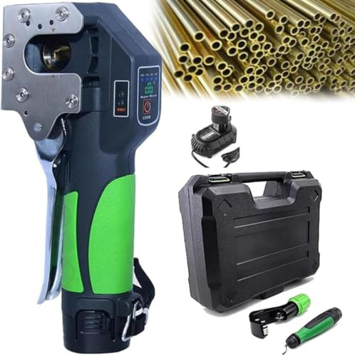Kit di utensili elettrici per svasatura singola, senza fili, con tagliatubi e sbavatore per tubi in rame, alluminio, ottone, set completo di 5 pinze