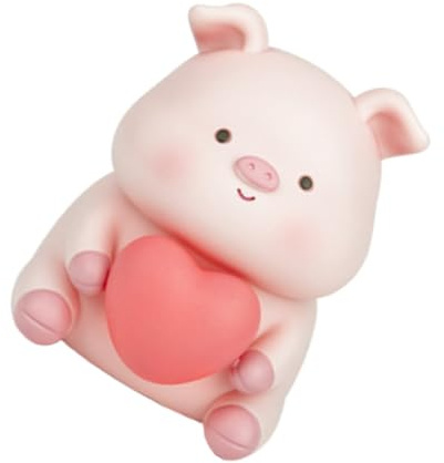 BESPORTBLE Alcancía de Cerdito de Resina Luz Nocturna, Diseño Adorable y Resistente para Niños, para Ahorrar Dinero y Decorar Escritorio Infantil