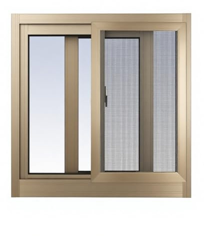 Finestra Alluminio Scorrevolei Con Rete Per Insetti, 50 60 70 80 90 100cm Serratura Per Finestre A Battente, Finestra Orizzontale Scorrevole Per Cantina,(Champagne,53x20cm)