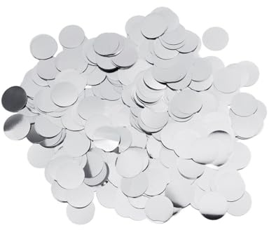 NOLITOY Confeti Redondo Aluminio Plata para Decoración de Fiestas y Globos Lentejuelas Brillantes para Bodas Cumpleaños y Celebraciones Temáticas