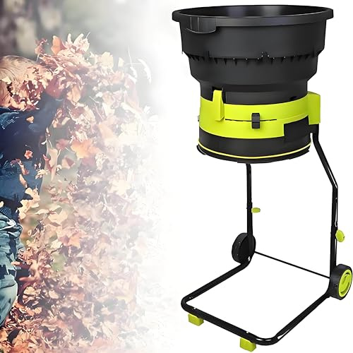 HuanSebesity High-Power Electric Leaf Mulcher Shredder,2500w,8000rpm,Garden Industrial Electric Leaf Mulcher Shredder,Premium Garden Cleanup Composting Tool,54cm Wide Funne Powercord×60m