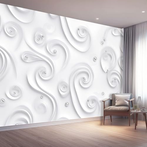 Panorama tapet 250 x 175 cm (L x H) Innerväggmålning - modern minimalism spiral metallprickar väggtapet 3D tapet vardagsrum sovrum, non-woven affisch barn väggmålning