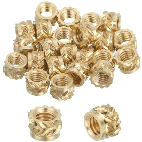 QUARKZMAN 46 Piezas De Insertos Roscados M4 De Latón Para Termofijación Para Impresión 3D Y Material Plástico Tuercas Hembra Moleteadas Para Productos Electrónicos Y Portátiles M4x6x4mm