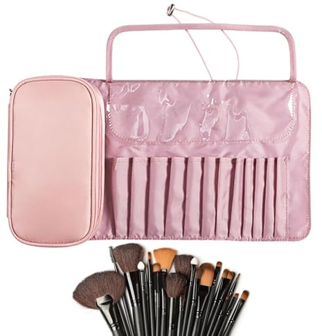 Borsa per pennelli da trucco – Supporto arrotolabile | Borsa per pennelli | portatile | Organizzatore cosmetico, borsa per trucchi da viaggio, supporto arrotolabile per Pinseł a casa personale