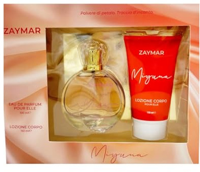 Zaymar Miyuna Confezione Regalo Donna Profumo Eau De Parfum 100 ml e Lozione Corpo Profumata 150 ml