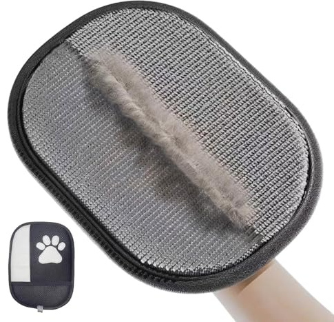 Handske för att ta bort djurhår, statiska pälsvårdshandskar för djurhår, ergonomisk pälsvårdshandske för valpar, för möbler, soffa, kläder, sängkläder, tvätt, badrum och