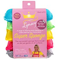 Addis Super Sponge 518489, 5 Pack - 100% Microfibre, Non-Scratch, Multi-Colored Cleaning Sponges for Various Surfaces
