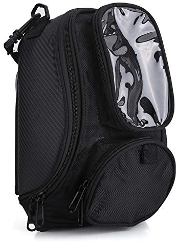 Telituny Motorrad Tanktasche, 1680D Oxford-Stoff Magnet Motorrad Tasche Wasserdichte Öl Kraftstofftank Tasche Universal Motorradtasche mit Durchsichtige Tasche, für Outdoor-Sportarten Reisen