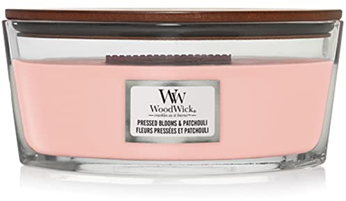WoodWick Ellipse Scented Candle with Crackling Wick | Pressed Blooms & Patchouli | Up to 50 Hours Burn Time