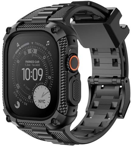 Wristitani Correa de TPU para Apple Watch 40/41/42/44/45/46/49mm | Correa de TPU de Repuesto para iWatch con Funda Resistente a Prueba de Golpes