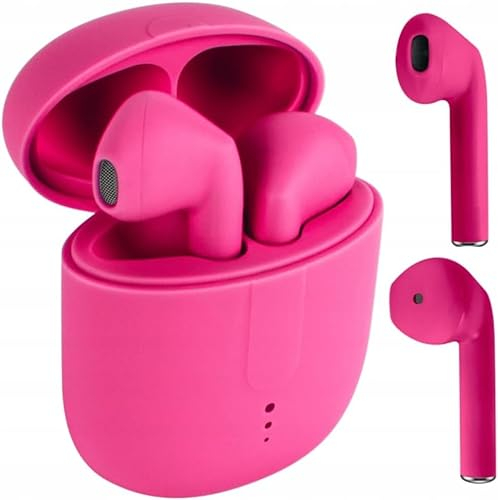 Setty Cuffie senza fili Bluetooth 5.0 TWS Wireless Earphone Auricolari Auricolari Stereo Ricarica Wireless e Custodia di Ricarica Portatile per Android, iPhone, Samsung, Huawei (Rosa)
