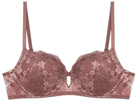 YAMAMAY, Reggiseno Balconcino con Ferretto, Primula Color, Malva, Donna