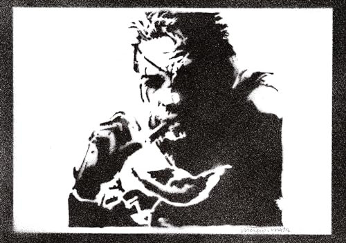 moreno-mata Authentique Graffiti Fait a la Main Metal Ge... Gamer Poster Solid Snake Handmade Affiche Decoration Murale Tableau Cadre Salon Chambre Cadeau Homme et Femme